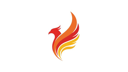 Naklejka premium Phoenix Bird Logo - Fiery Bird Rising Icon
