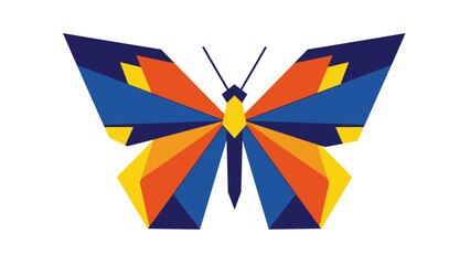Obraz premium Geometric Butterfly Icon Silhouette - Colorful Abstract Insect Vector Art