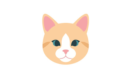 Obraz premium Cute Ginger Cat Face Icon, Cartoon Style, Vector Art