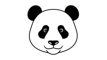 Naklejka premium Cute Panda Bear Face Icon, Simple Vector Illustration