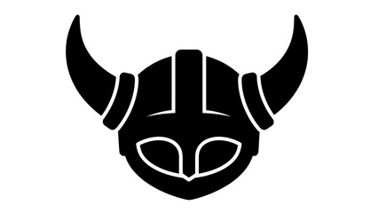 Viking Helmet Icon Silhouette - Norse Warrior Symbol