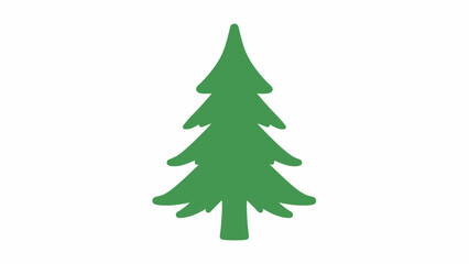 Fototapeta premium Green Pine Tree Silhouette Icon Vector Isolated on White Background