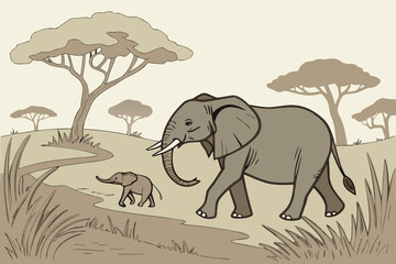 elephants in the wild