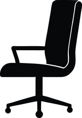 Minimal vector silhouette of an office chair side view modern furniture icon Vector illustration