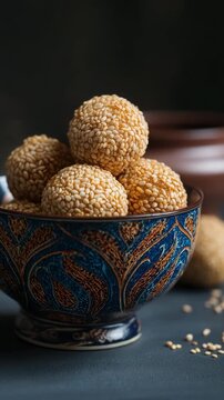sesame tilgul in bowl on light background