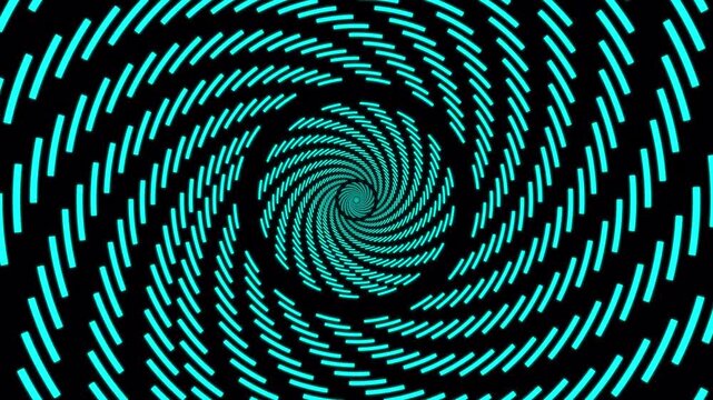 Abstract digital HUD radar interface loop featuring blue dashed circle scanning technology overlay 4K UHD