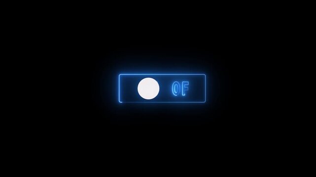 glowing neon on off icon animation 4k video.