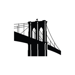Iconic black and white illustration of the Brooklyn bridge tower detail
