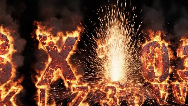 Flaming Alphabet Letters on Fire
