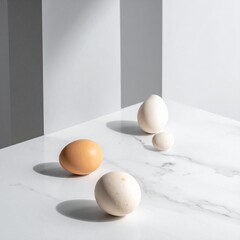 Ostereier auf modernem Marmortisch