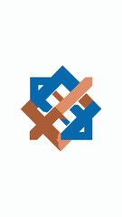 Obraz premium Abstract Geometric Pattern With Interlocking Shapes For Modern Art Designs And Background