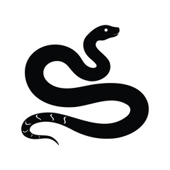 Fototapeta premium Elegant black and white snake silhouette vector illustration, A simple yet elegant black and white snake silhouette vector illustration