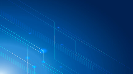 Fototapeta premium Abstract blue background with technology lines