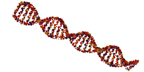 Abstract 3D digital DNA helix structure background. Transparent background. 3D rendering.