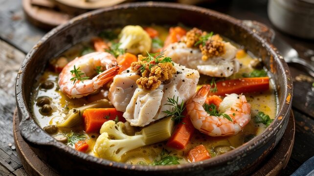 Danish cuisine. Fisk i fad (literally "Fish in a dish/pot") is a popular and versatile dish in Danish cuisine, consisting of baked fish with various ingredients.
