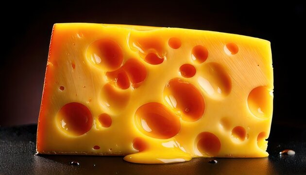 Swiss Cheese Close-Up - A Delicious Dairy Delight with Distinctive Holes.
