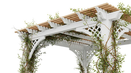 Obraz premium White Pergola Covered in Green Vines