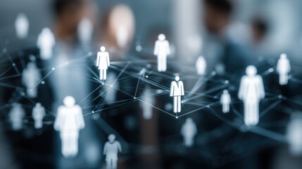 Digital Network Illustration Connecting People in Modern Business Environment