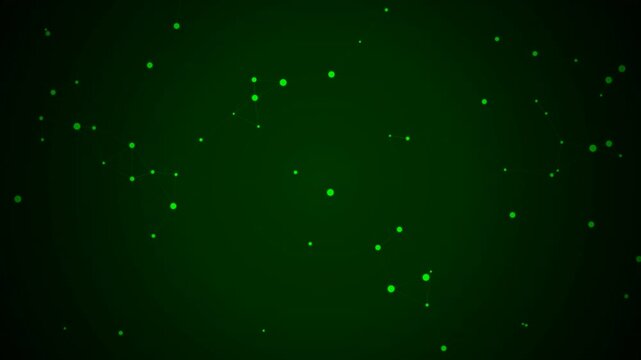 Abstract Green Digital Plexus Network Connection Loop 4K, Futuristic green digital biome interface featuring organic connected nodes. Abstract eco-technology. Seamless 4K Loop ProRes 4444.