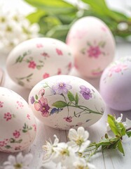 Obraz premium Florale Muster auf Ostereiern