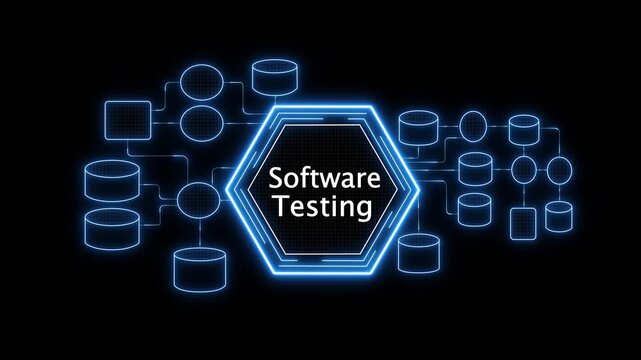 software testing Concept Gears with Icons on world map Background, global QA automation and secure application validation