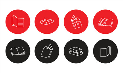 Book catalog icon set, catalog vector icon set for web design, isolated on white background, vector illustration.

