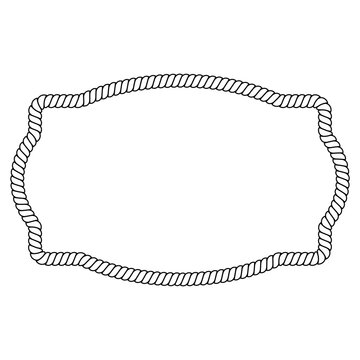 Decorative rope border with curved edges for marine themed graphic layout