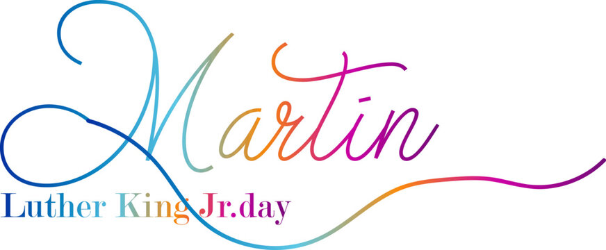 Martin Luther King Jr Day colorful typography design