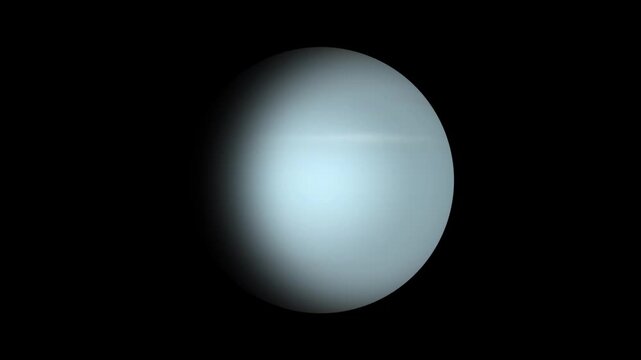 High Quality Looping Rotating Uranus Globe Animation with Dark Background