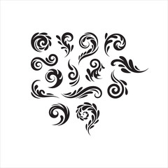 Elegant vintage floral swirls and decorative elements for design