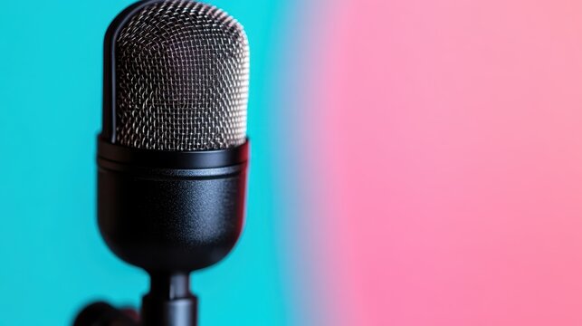 Captivating studio microphone ready for inspiring podcasts and presentations