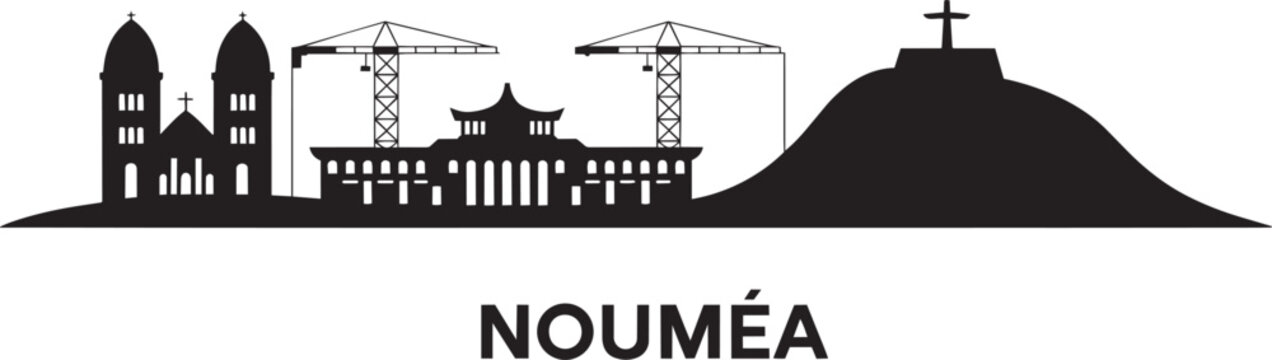 Noum&eacute;a new caledonia city skyline with famous buildings and landmarks, travel destination