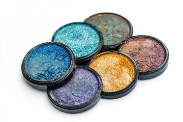 Pressed pigment isolated on white background