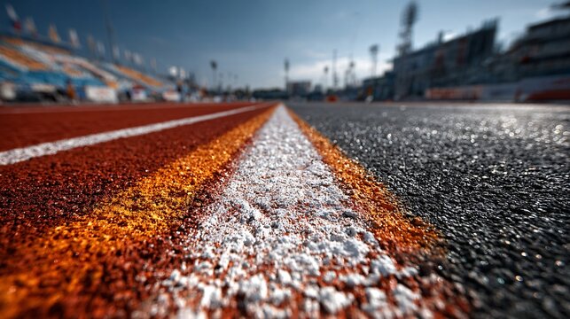 Fitness Training Surface with White Lines