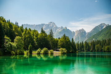 Fusine lakes in Italia close to Slovenia