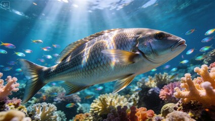 Fototapeta premium A majestic fish glides gracefully
