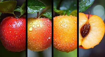 Apple vibrant apples closeup with moisture and freshness image