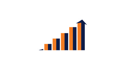 Fototapeta premium Ascending Bar Chart: Visualizing Growth, Progress, And Success With Colors And Arrow