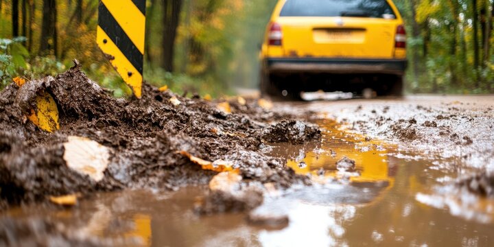 Mudslide creates unsafe travel conditions on rural road after heavy rain