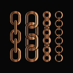 Golden number 2026 metallic chain links 3D render futuristic shiny texture dark background