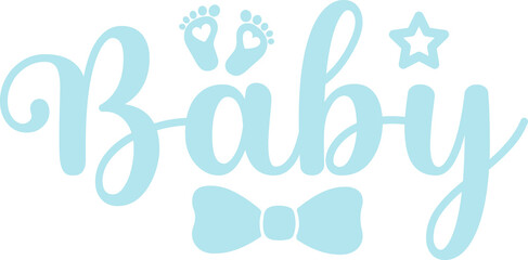 Obraz premium Baby typography design on plain white transparent isolated background for card, shirt, hoodie, sweatshirt, apparel, tag, mug, icon, poster or badge