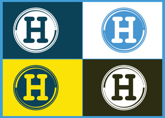 Obraz premium Modern Letter H Round Alphabet Logo Icon