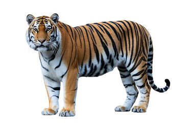 Obraz premium Striking tiger portrait on transparent background