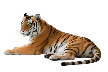 Obraz premium Lying tiger with black stripes