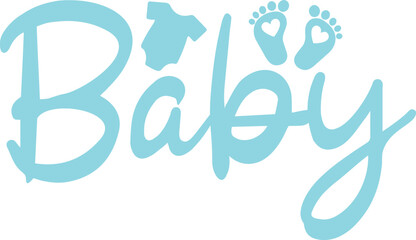 Obraz premium Baby typography design on plain white transparent isolated background for card, shirt, hoodie, sweatshirt, apparel, tag, mug, icon, poster or badge