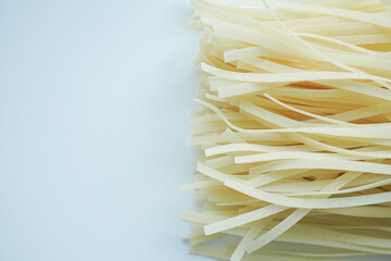 Gluten free fettuccine  on white background