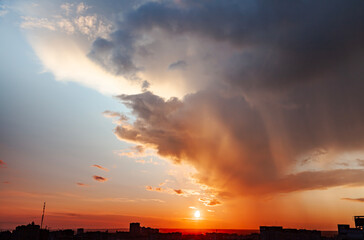 Sunset over the city