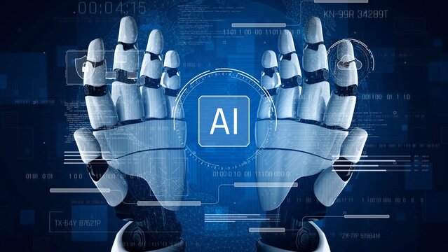 AI system interacting with artificial intelligence interface, processing data, executing algorithms, and enhancing automation with advanced artificial intelligence functions. Marrow - Powered by Adobe