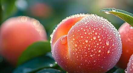 Nectarine ripe summer fruit glistening moisture picture