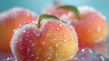 Nectarine sweet fruit freshness water droplets closeup picture